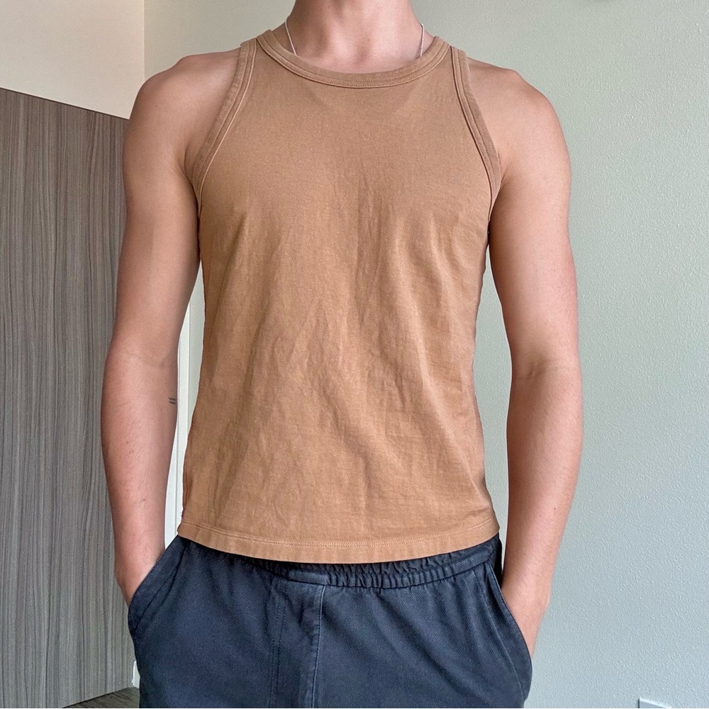 Everlane Men's Tan Sleeveless Shirt